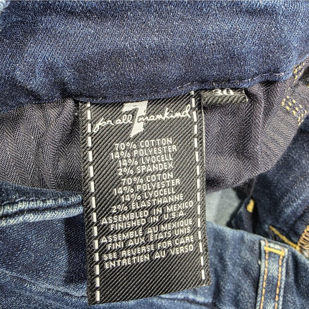 7 For All Mankind Jeans Womens 30 Blue The Ankle Skinny b(air) Distressed NWT - Picture 6 of 11